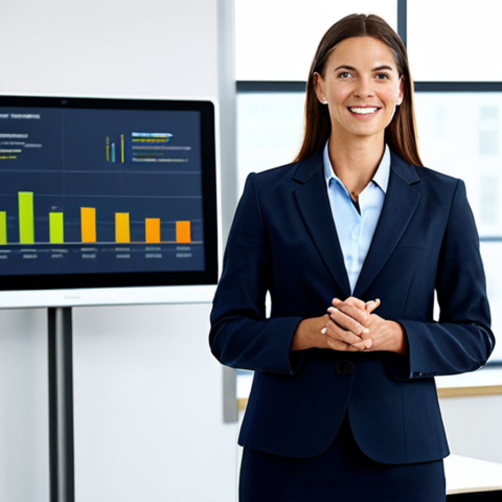 **

A professional female environmental consultant, fully clothed in appropriate business attire, giving a presentation on sustainable business practices in a modern office setting. Focus on data visualization and a positive, hopeful expression. "Safe for work", "professional", "appropriate content", perfect anatomy, well-formed hands, natural proportions, high resolution.

**