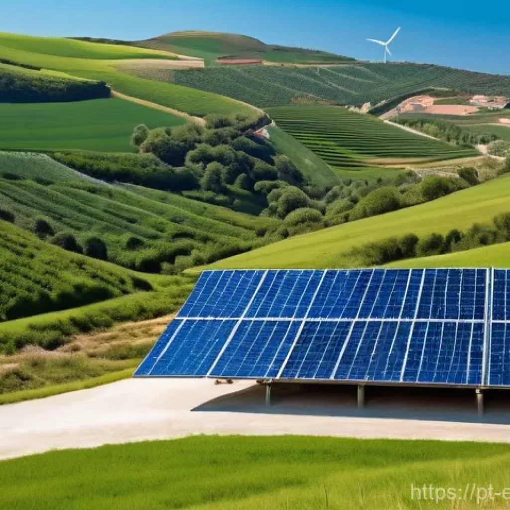 환경보호전문가가 참여하는 세미나 - **Prompt:** A vibrant and optimistic scene showcasing Portugal's commitment to decarbonization. The ...